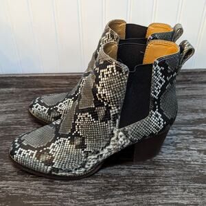 J Crew Women's Snake Skin Gray Boots Size 9.5